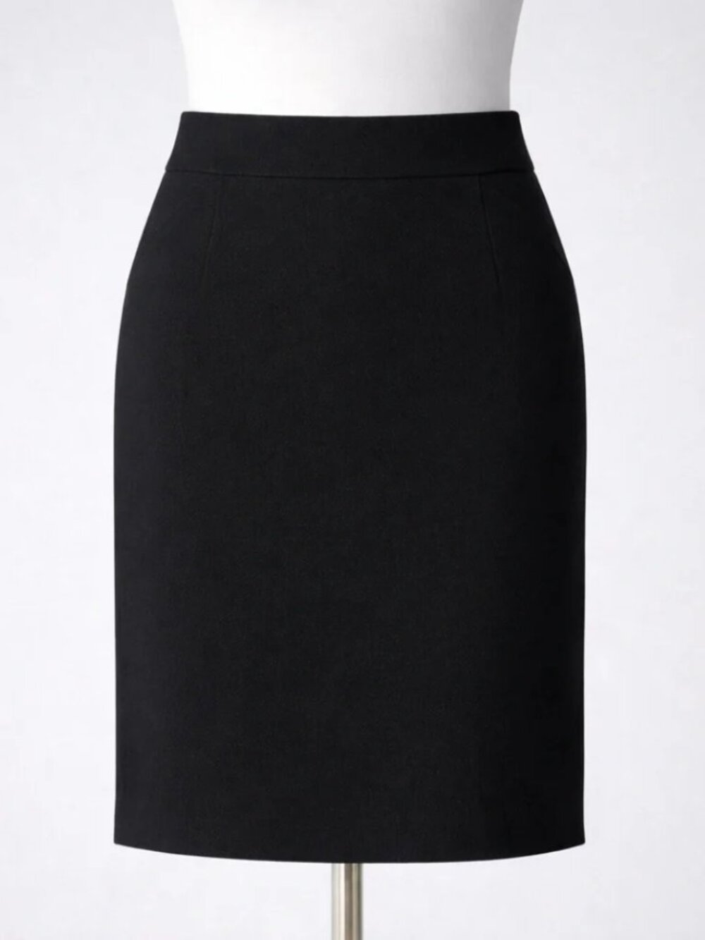 NWOT J. Crew Solid Black Wool Classic Lined The Pencil Skirt, Size 4